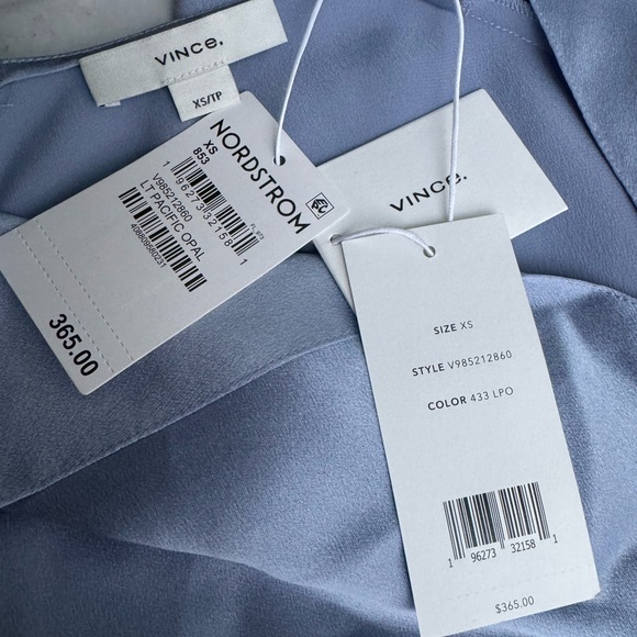 VINCE Pacific Opal Silk Dolman Draped Blouse size XS new w tags $365 - Picture 13 of 15